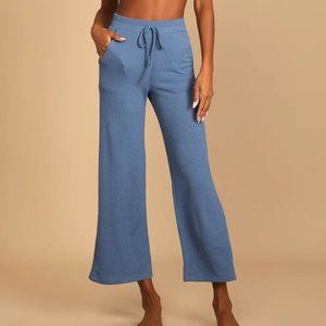 Lulu's Blue Ribbed Lounge Pants
